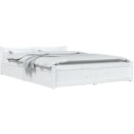 Cadre de lit sans matelas avec tiroirs blanc 140x190 cm vidaxl Cadre de lit sans matelas avec tiroirs blanc 140x190 cm vidaxl