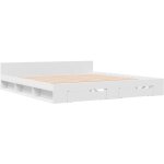 Cadre de lit avec tiroirs blanc 180x200 cm bois d'ingénierie Cadre de lit avec tiroirs blanc 180x200 cm bois d'ingénierie