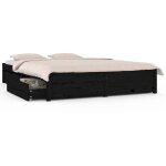 Cadre de lit sans matelas avec tiroirs noir vidaxl Cadre de lit sans matelas avec tiroirs noir vidaxl
