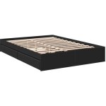 Cadre de lit  tiroirs noir 140x190 cm bois d'ingnierie - vidaxl