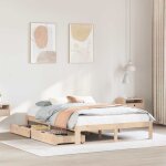 Cadre de lit avec tiroirs sans matelas 140x190 cm vidaxl