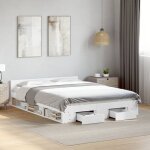 Cadre de lit avec tiroirs sans matelas blanc 140x190 cm vidaxl