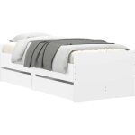 Cadre de lit avec tiroirs sans matelas blanc 90x190 cm vidaxl