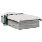 Cadre de lit avec tiroirs sans matelas sonoma gris 90x190 cm vidaxl