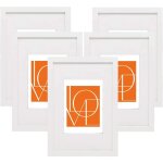 Woltu - cadre photo lot de 5 pi�ces blanc 21, 9x30cm a4 cadre en mdf design simple avec passe - partout ...