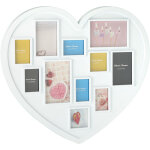 Relaxdays - cadre photo c?ur, 11 emplacements, galerie multiple, collage mural p�le - m�le, mariage, ...