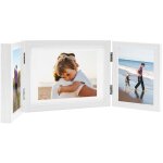 Cadre photo d�pliable blanc 22x15 cm + 2x(10x15 cm)