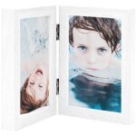 Cadre photo d�pliable en deux blanc 2x(21x29, 7 cm) vidaxl