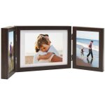 Cadre photo d�pliable marron fonc� 22x15 cm + 2x(10x15 cm) vidaxl