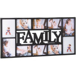 Cadre photos p�le - m�le 10 photos galerie mur cadre mural family famille hxlxp: 36, 5 x 72 x 2 cm, noir ...