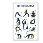 Sud trading - cadre en toile postures de yoga 60 cm