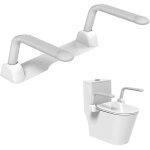 Cadre wc pliable - accoudoir de toilette scurit fixe avec barre d'appui pour personnes ges & handicaps, ...