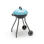 Barbecue au charbon rond 51, 5x42, 2x83, 2 cm bleu clair et noir avec structure en acier - gorizia