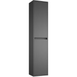 Colonne de salle de bain suspendue 30 x 140 cm noir satin� avec deux portes - nova