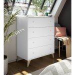 No brand - commode 95 cm blanc mat avec 4 tiroirs ? pineto No brand - commode 95 cm blanc mat avec 4 tiroirs ? pineto