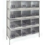 Suinga - cage de 12 compartiments pour pigeons, oiseaux. dote de mangeoires, 165x56x205 cm