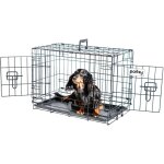 Cage pour chien fortressooxs, caisse de transport pour chien et chiot 56x33x41cm, pliable, 2 portes, ...