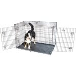 Cage pour chien fortressoo2xl, caisse de transport pour grand chien 122x75x84cm, pliable, 2 portes, plateau ...