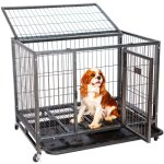 Cage pour chien int�rieur et ext�rieur mouvedyl, 94x64x76cm, caisse de transport, roues verrouillables, ...