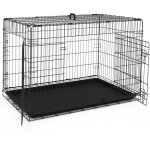 Cage pour chien pliable - 122x75x81cm - 2 portes verrouillable et plateau amovible - cage de transport ... Cage pour chien pliable - 122x75x81cm - 2 portes verrouillable et plateau amovible - cage de transport ...