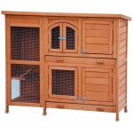 Cage clapier pour lapins 122x42, 5x104 cm modle - miette 082 marron