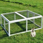 Cage clapier � lapins rabbit run xl ext�rieur - cage mobile - couleur blanc 403