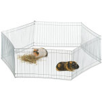 Cage extrieur lapin, 6 lments, pour petits animaux, enclos cochon d'inde, zingu, h 27 cm, argent ...