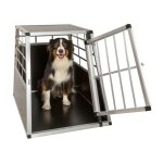 Le poisson qui jardine - cage grande de transport solide en m�tal et bois arri�re droit pour chiens - ...