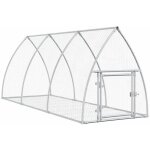 Cage à lapin argenté 300x105x120 cm acier galvanisé Cage à lapin argenté 300x105x120 cm acier galvanisé