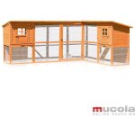 Mucola ? clapier en bois xxl pour lapins ? dimensions 251x190, 5x104 cm ? �tage sup�rieur avec fen�tre ...