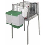 Suinga - cage  lapin en fil galvanis renforc et comprend une trmie avec trois trous avec nid, 55x108x101 ...