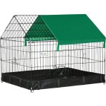 Cage parc enclos rongeurs dim. 90l x 75l x 75h cm - bche de sol / toit impermable, porte, trappe - ...
