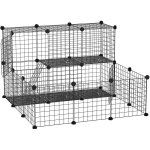 Cage parc enclos rongeurs modulable dim. l 105 x l 105 x h 70 cm 2 niveaux 2 portes rampe rsine pp fil ...