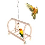 De cage de perroquet, suspendu balan�oire socle suspendu pont cloche corde balan�oire oiseaux jouets ...