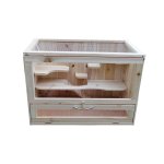 Melko - cage pour petits animaux en bois, 60 x 35 x 42 cm, avec rampe pliable, 5 tages, cage  rongeurs ...