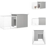 Cage pour poules gris 200x91x100 cm acier galvanis� - cages pour poules - poulaillers - abri pour oiseaux ...