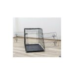 Cage de transport m�tal pliante pour chiens et chats avec pan inclin� d�signation : cage de transport ...