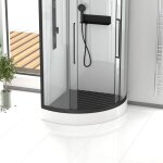 Caillebotis en bois composite gris pour cabine 1 / 4 de cercle - dimensions 76. 2 x 76. 2 x 3. 2 cm