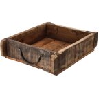 Caisse en bois en forme de brique avec des ferrures en m�tal - petite / 30 x 25 cm - coupelle d�corative ...