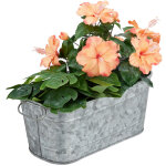 Caisses de fleurs, jardin, balcon et int�rieur � garnir de plantes, vintage, m�tal, hlp 16x38x19cm, zinc ...