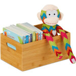 Relaxdays - caisse de rangement bambou, solide, bo�te pratique sans couvercle, 14x30x20 cm, salle de ...