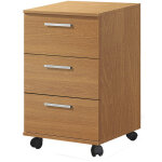 Caisson de 3 tiroirs � roulettes coloris merisier - longueur 42 x profondeur 35 x hauteur 68 cm pegane ...