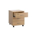 Caisson bois cubo 3 tiroirs chêne clair - maxiburo Caisson bois cubo 3 tiroirs chêne clair - maxiburo