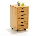 Caisson de bureau 6 tiroirs 'school' 65cm naturel