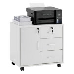 Clipop - caisson de bureau rangement sur roulettes , avec 3 tiroirs et porte, bureau, salon, 40 x 60 ...