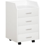 Vinsetto - caisson de bureau rangement bureau sur roulettes 4 tiroirs coulissants plateau à rebord mdf ... Vinsetto - caisson de bureau rangement bureau sur roulettes 4 tiroirs coulissants plateau à rebord mdf ...