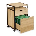 Idmarket - caisson de bureau support imprimante detroit 2 tiroirs design industriel