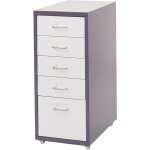 Mendler - caisson � roulettes boston t851, armoire � tiroirs armoire en acier, 69x28x41cm 5 tiroirs gris ...