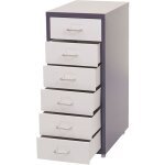 Caisson a roulettes boston t851, meuble à tiroirs en acier, 69x28x41cm 6 tiroirs gris foncé blanc Caisson a roulettes boston t851, meuble à tiroirs en acier, 69x28x41cm 6 tiroirs gris foncé blanc