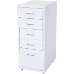 Hhg - jamais utilis] caisson  roulettes boston t851, placard  tiroirs en acier, 69x28x44cm 5 tiroirs, ...